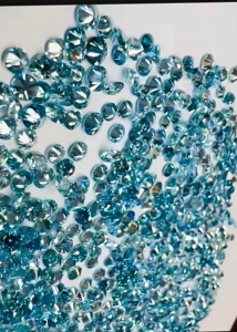 Diamantes Sueltos Cultivados en Laboratorio, Corte Brillante Redondo, Color Azul CVD, 2.10mm-2.20mm, VVS2-VVS1, Provenientes de Maharashtra - Product Image 3
