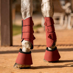 Bottes de protection pour jambes de cheval de qualité supérieure, durables et légères, en polyester, pour la protection des tendons, équipement équestre vétérinaire, personnalisable - Product Image 1