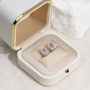 Eco Friendly Lab Made Diamond Hoop <b>Earrings</b> Stylish Modern Design <b>Fine</b> Jewelry for Women Everyday Wear Available For Sale - Product Image 4