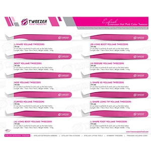 Pince à épiler d'extension de cils en acier inoxydable de haute qualité pince à épiler à pointe de volume pointue droite et incurvée pour une utilisation en beauté - Product Image 6
