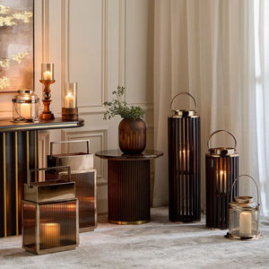Venta al por Mayor de Portavelas de Metal y Madera de Acero Inoxidable, Faroles Redondos Hechos a Mano - Product Image 6