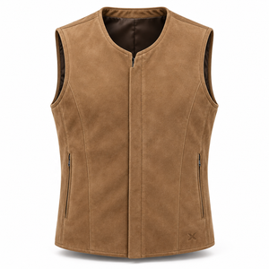 <b>Men's</b> Suede, Nubuck & Specialty Leather Vests | Grey <b>Black</b> Burgundy Brown Camel | OEM ODM Manufacturer | Premium Design Quality - Product Image 1