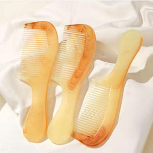 Natural Buffalo Cow and Ox Horn Comb Nautical Style Carved Raw Technique Waterproof Real Touch <b>Hair</b> and <b>Scalp</b> <b>Massager</b> - Product Image 1