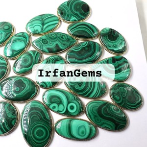 Haute qualité malachite naturelle rainurée pierre précieuse meilleure qualité jaspe rouge laiton macramé fabrication de bijoux mélange pierres précieuses en vrac - Product Image 4