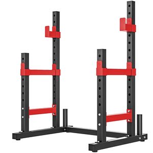 Soporte Ajustable Rojo Multifuncional para Sentadillas y Press de Banca, Capacidad de 660 lb, para Entrenamiento de Fuerza en Casa, Bancos y Soportes para Levantamiento de Pesas - Product Image 1