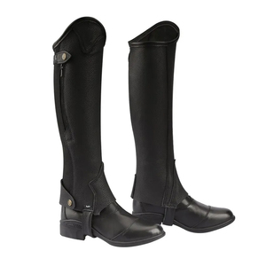 OEM Custom Genuine Leather <b>Half</b> <b>Chaps</b> Cowhide Equestrian Riding Gaiters Durable Unisex Horse Gear B2B LHC-0039 - Product Image 2