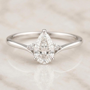 Bague pour femme en diamant de laboratoire certifié IGI, couleur F, blanc, 1,5 carat, taille poire, VS1, 18 carats, 2 grammes, diamant de laboratoire IGI - Product Image 2