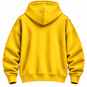 Sweat à capuche pour homme de couleur jaune, personnalisé, à épaules tombantes, avec poche kangourou, en molleton 100% coton, 450 GSM, impression personnalisée, sweat à capuche premium pour homme - Product Image 2
