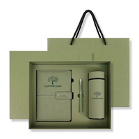 Kit Cadeau d'Affaires Trois Pièces : Journal, Stylo Métallique, Bouteille Isotherme – Impression Personnalisée pour Souvenirs de Conférence