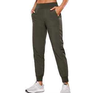 Pantalon en toile coupe-vent pour femme avec taille élastique, logo personnalisé, grande taille, respirant pour l'hiver - Product Image 5