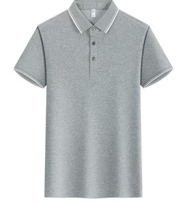 Chemise pour homme sportive à logo personnalisé imprimé, couleur unie, séchage rapide, manches courtes, tissu polyester/coton - Product Image 3