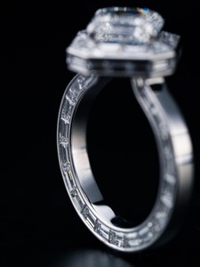 Anillo de Compromiso y Boda de Plata de Ley 925, Chapado en Oro, con Moissanita de 13x13 mm, 12 ct, Corte Asscher, D VVS1 - Product Image 5