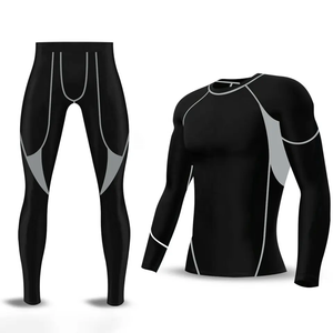 Men Two Panel Color Active Gym Pant Quick Dry Breathable Anti-Wrinkle Compression Cotton Bamboo Fiber Full Length 2 Inch Waist - Product Image 2