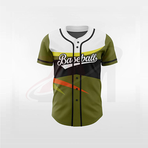 Camiseta de Béisbol Personalizada con Estampado Sublimado, Verde Oliva, Blanco y Negro, Manga Corta, Unisex, para Adultos, Ropa Deportiva Transpirable - Product Image 2