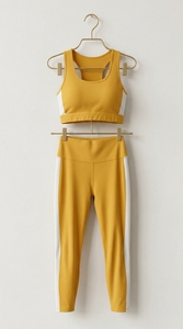 2 Piece Sports Yoga Set Women Gym Wear Elastic Fitness Outfit High Waist Leggings <b>Crop</b> <b>Top</b> Activewear Set - Product Image 4
