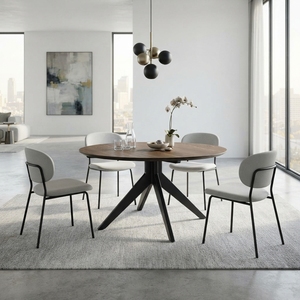 Mesa de centro redonda de madera premium, minimalista, de madera maciza de teca, mesa de té circular para sala de estar, mesa baja con estructura central para espacios y unidades. - Product Image 4