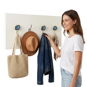 Modern Wall Mounted <b>Coat</b> <b>Hook</b> with Blue Agate Design and Brass Finish <b>Single</b> <b>Hook</b> for Clothing Storage - Product Image 4