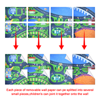Autocollant mural amovible Uni Felt innovant, écologique et sûr pour les enfants, en PVC, surface mate givrée, taille personnalisée