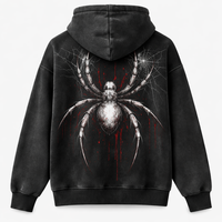 Sweat à capuche personnalisé respirant et épais avec motif araignée pour adultes - Fabricant OEM en gros