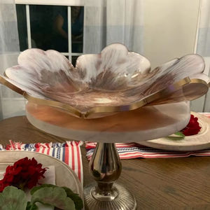 Bol décoratif en résine fait main, porte-bijoux, plat à bibelots en époxy coloré, plat de service moderne, idée cadeau unique - Product Image 1