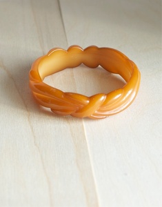 Handmade H a CRAFT Resin <b>Bangles</b> & <b>Bracelets</b> Classic Party Wear with Carved Floral Design for Women - Product Image 5