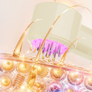 Haarwuchs-Kopfhautmassagegerät mit APP-gesteuerter Vibrationsfunktion und Öl-Applikator für Aufbewahrung von Flüssigkeit - Product Image 3