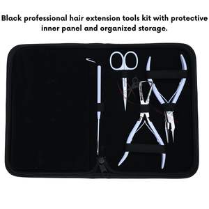 Kit de Accesorios Premium para Extensiones de Cabello Blanco con Alicates de Micro-Enlace para Crimpado y Remoción, Agujas Curvas, Tijeras y Herramienta de Gancho - Product Image 5