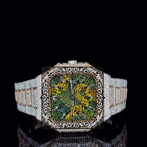 Reloj de Cuarzo Unisex de Lujo con Caja de Oro, Cristal de Zafiro, Esfera Analógica, Correa Natural de 38 mm, AMBER JEWELS, Resistencia al Agua 3BAR - Product Image 1