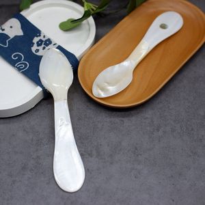 Cuillère à caviar en nacre de luxe, artisanale, vaisselle naturelle pour la présentation des fruits de mer - Product Image 3
