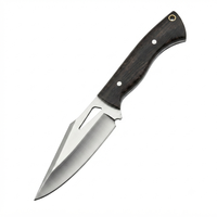 Couteau de chasse artisanal Bushcraft Skinner – Couteau de chasse en acier à haute teneur en carbone de 8 pouces avec manche en bois foncé et étui en cuir