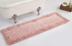 Tapis de bain luxueux en coton doux tufté, tissé à la main avec un motif ovale élégant, lavable en machine, tapis en laine pour la maison ou l'hôtel - Product Image 4