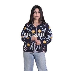 เสื้อแจ็กเก็ตผ้าคอตตอนปักลายสำหรับผู้หญิงชุดเดินชายหาดสไตล์โบฮีเมียนเสื้อโค้ทผ้าฝ้ายสำหรับเพื่อนเจ้าสาว - Product Image 1