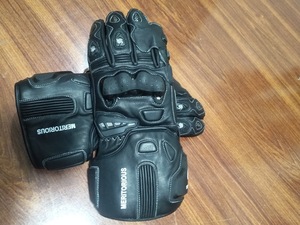 Nouveauté, gants de moto de haute qualité, cuir de vachette, respirants, doigts entièrement couverts, gants de sport de plein air, gants de course, style noir - Product Image 3