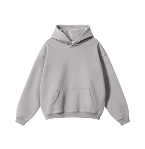 Sweat-shirts à capuche oversize unisexe de haute qualité, épais, avec impression en relief personnalisée, couleur unie - Product Image 2