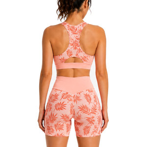 Ensemble de sport côtelé sans couture pour femme, taille haute, extensible, idéal pour le fitness, la gym, l'entraînement, la course et l'exercice. - Product Image 2