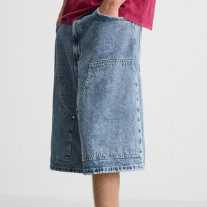 Pantalones Cortos de Mezclilla Azules para Hombre, Largos hasta la Rodilla, Casuales, de Verano, Vaqueros, Moda Urbana 2026, Transpirables, Impermeables, Venta al por Mayor - Product Image 3