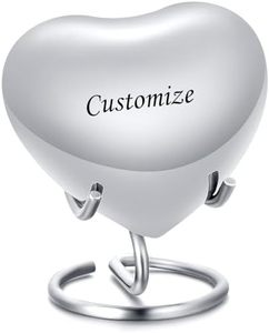 Heritage <b>Aluminum</b> Heart Keepsake Funeral Cremation Urn Memorial Ash <b>Container</b> Featuring Stylish Elegant Texture - Product Image 2