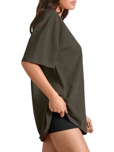 Camiseta Extra Grande de Algodón Ecológico para Mujer, Diseño Largo y Ajustado con Logotipo Personalizado, Estilo Casual para Verano - Product Image 3