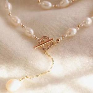 Collar de Perlas de Agua Dulce Barrocas de Alta Calidad con Cierre en T, Joyería de Moda de Lujo, Clover Starry Neckland - Product Image 3