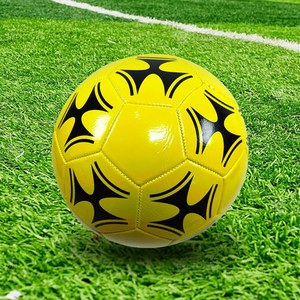 Ballon de football personnalisé jaune et noir à motifs, pour entraînement et match, en PU durable, taille standard professionnelle - Product Image 1