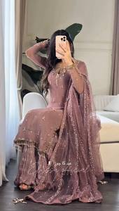 Elegant Embroidered Salwar Kameez Set for Women – Floor-Length Designer Suit with <b>Tissue</b> Net Dupatta | Ethnic <b>Wedding</b> Wear - Product Image 2