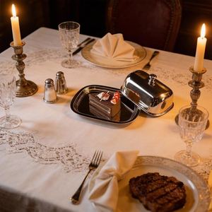 Boîte à beurre rectangulaire en acier inoxydable avec couvercle pour la cuisine - Product Image 6