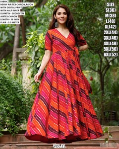 ชุดเดรสยาวแบบ Anarkali ยี่ห้อ Aafreen Wine Luxe ผ้าชีฟองเรยอนปักลาย ทรงปกติ แห้งเร็ว สไตล์ดั้งเดิม สำหรับงานแต่งงานและงานเลี้ยงของผู้หญิง - Product Image 2