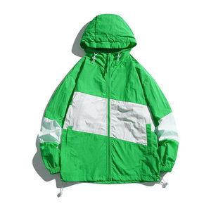 Ensemble de survêtement coupe-vent en nylon décontracté pour hommes et femmes, avec logo, fermeture éclair, léger, pour l'hiver - Product Image 1