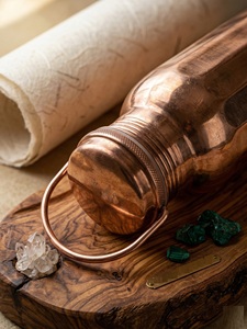 Luxury Copper Water Bottle for Home Office & Gym-Premium <b>Wellness</b> Accessory with Anti-corrosion Coating and Elegant Design - Product Image 2