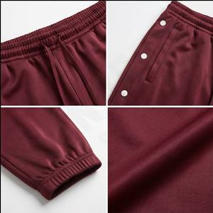 Pantalones de chándal de entrenamiento de pierna recta de nailon con botón a presión dividido de alta calidad personalizados, pantalones de chándal holgados, pantalones de trabajo para hombres, Invierno - Product Image 4