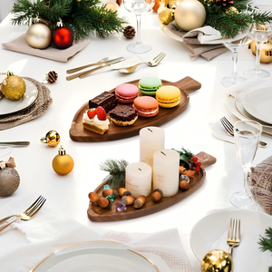 Plateaux de service en bois d'acacia de style américain de qualité supérieure, en forme de feuille, pour servir des fruits sur la table à manger, en provenance du Vietnam - Product Image 3