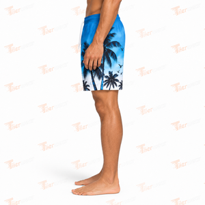 Shorts de Playa para Hombre al por Mayor con Estampado de Palmeras, de Secado Rápido, Casuales, de Cintura Media con Cordón Ajustable - Product Image 3