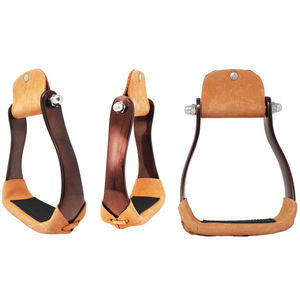 Étriers de course pour chevaux en bois de qualité supérieure avec revêtement en cuir, étriers d'équitation western, fabricant OEM ODM, vente en gros - Product Image 4