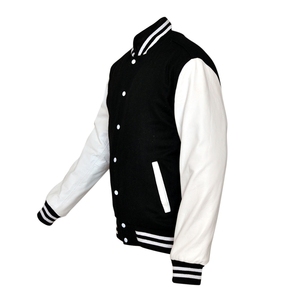 Premium Quality Custom Lettermen Varsity <b>Jackets</b> Navy Blue Wool Body White Leather Sleeves Varsity <b>Jacket</b> - Product Image 1
